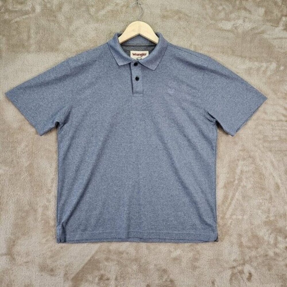 Wrangler Golf Polo Shirt Men's Size M Gray Embroidered Logo Short Sleeve Outdoor